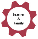 red cog wheel from the responsive teaching and learning logo. 