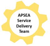 Yellow cog wheel from the responsive teaching and learning logo.