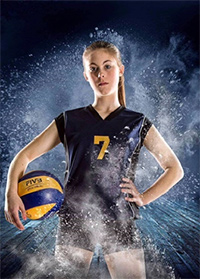 Abbie Langille holding Vollyball