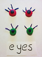 Eyes made of playdough