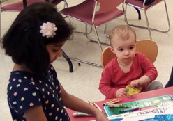 Kids playing at the Library