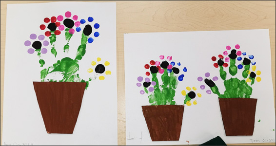 Flower pot paintings