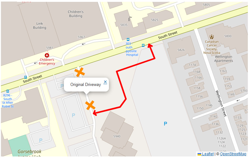 Map of temporary APSEA roadway