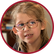 Young girl student smiling wearing glasses